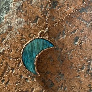 Labradorite Moon Pendant